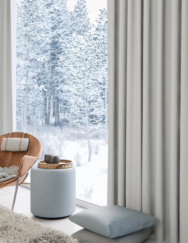 Photo of the fabric Wilderness Lilac in situ by James Dunlop FibreGuard. Use for Curtains, Upholstery, Accessory, Top of Bed. Style of Plain, Texture