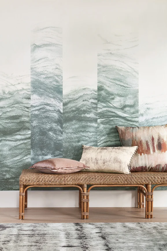 Photo of the fabric Shift Panel W624 01 in situ by Villa Nova. Use for Wall Covering, Wall Panel/Mural