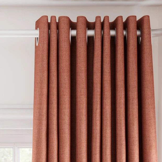 Photo of the fabric Frisco Spice swatch by James Dunlop Essentials. Use for Curtains, Upholstery, Accessory, Top of Bed. Style of Plain, Texture