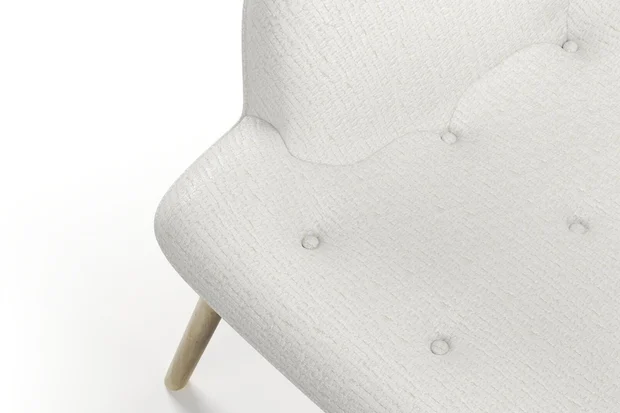 Photo of the fabric Nestle Blanc swatch by James Dunlop. Use for Upholstery, Accessory. Style of Plain, Velvet