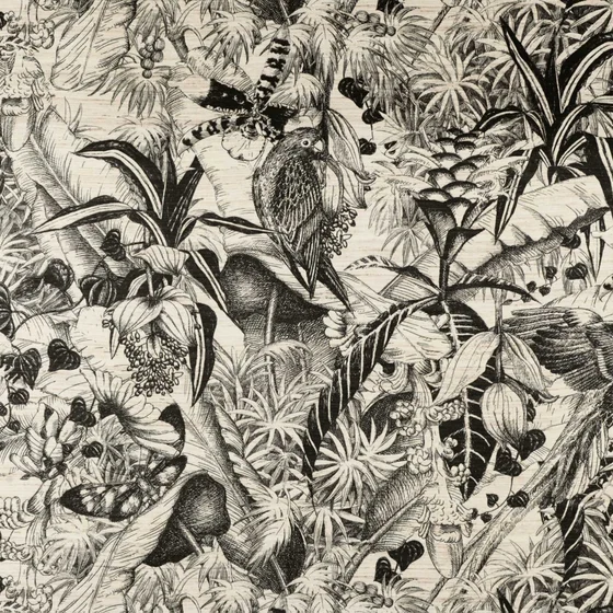 Photo of the fabric Kwazulu 14665 507 swatch by Fischbacher 1819. Use for Curtains. Style of Floral And Botannical, Print