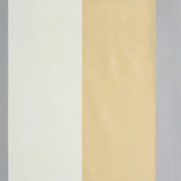 Photo of the fabric Denpasar Dune swatch by Zepel. Use for Curtains, Upholstery Light Duty, Accessory, Top of Bed. Style of Stripe, Taffeta