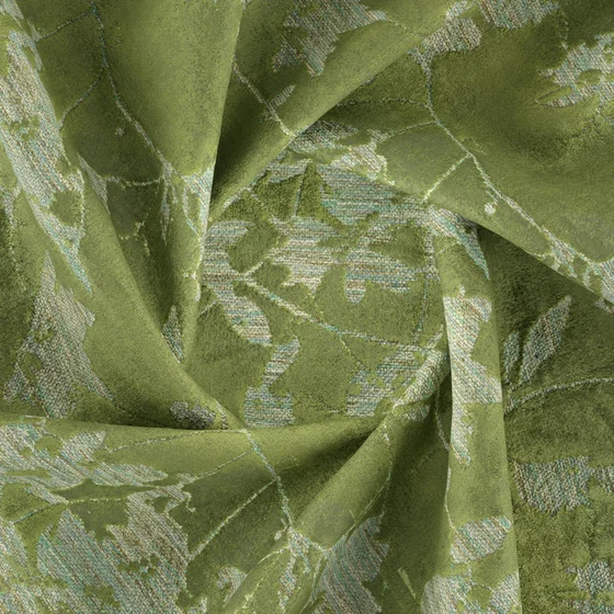 Photo of the fabric Minerva Emerald swatch by Zepel. Use for Upholstery, Accessory, Top of Bed. Style of Floral And Botannical, Velvet