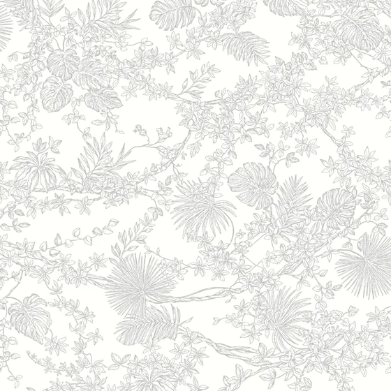 Photo of the fabric Jardin Desplante Wallpaper 8795 8795 91 07 swatch by Casadeco. Use for Wall Covering