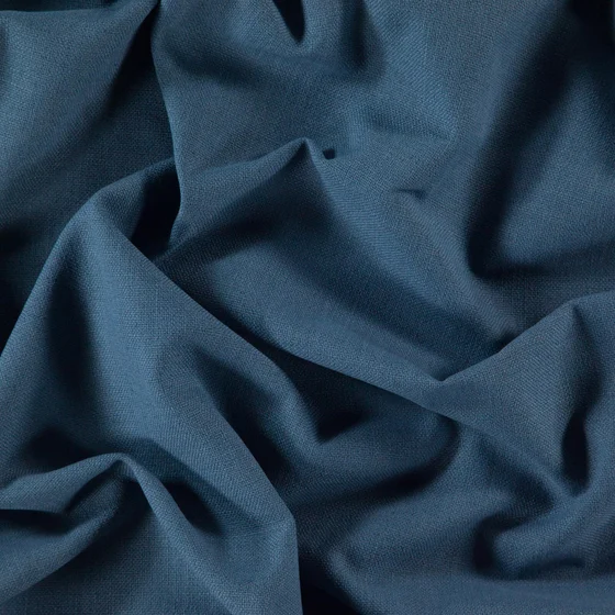 Photo of the fabric Loom Denim swatch by Zepel. Use for Curtains, Upholstery, Accessory, Top of Bed. Style of Plain, Texture