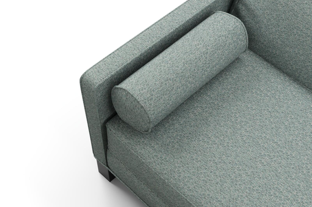 Photo of the fabric Omni Emerald swatch by James Dunlop FibreGuard. Use for Upholstery, Accessory, Top of Bed. Style of Plain, Texture