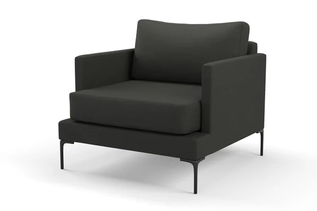 Photo of the fabric Ficus Soot swatch by Mokum. Use for Upholstery, Accessory. Style of Plain, Texture