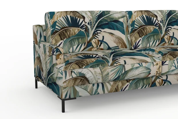 Photo of the fabric Tropicalia Coast swatch by Catherine Martin by Mokum. Use for Upholstery, Accessory. Style of Floral And Botannical, Print