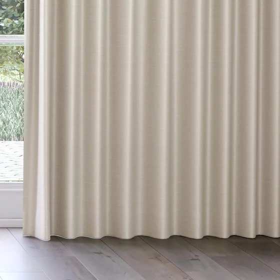 Photo of the fabric Luxe Cement swatch by James Dunlop Essentials. Use for Curtains, Accessory, Top of Bed. Style of Plain, Texture