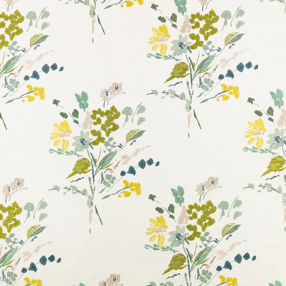 Photo of the fabric Abloom V3555 05 swatch by Villa Nova. . Style of Embroidery, Floral And Botannical