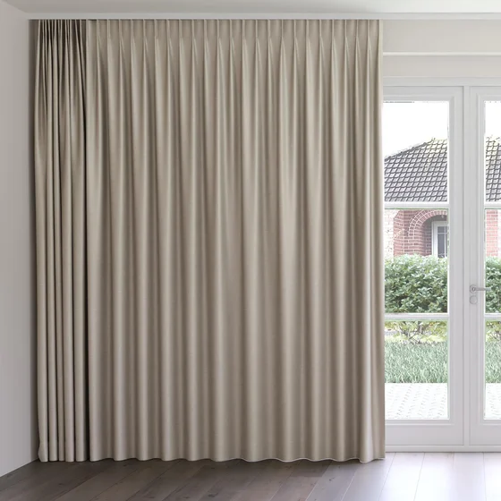 Photo of the fabric Provence Flax swatch by James Dunlop Essentials. Use for Curtains, Upholstery, Accessory, Top of Bed. Style of Plain, Texture