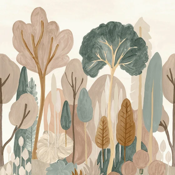Photo of the fabric Orme Wpanel 7638 7638 0916 swatch by Casamance. Use for Wall Covering, Wall Panel/Mural. Style of Floral And Botannical, Print