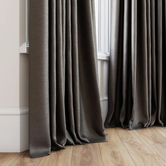 Photo of the fabric Silk Road Truffle swatch by James Dunlop Essentials. Use for Curtains, Accessory. Style of Plain, Texture