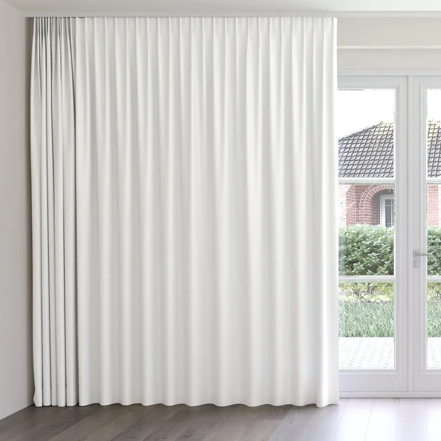 Photo of the fabric Banksia Chalk swatch by James Dunlop. Use for Curtains, Accessory, Top of Bed. Style of Plain, Texture