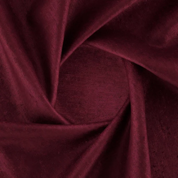 Photo of the fabric Brigadier Burgundy swatch by Zepel FibreGuard. Use for Curtains, Upholstery, Accessory, Top of Bed. Style of Chenille, Plain