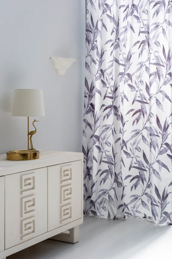 Photo of the fabric Tropical Jade in situ by James Dunlop Essentials. Use for Sheer Curtains. Style of Floral And Botannical, Sheer
