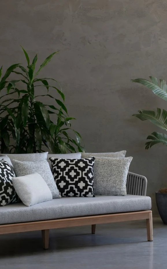 Photo of the fabric Tanami Terrazzo in situ by Mokum. Use for Upholstery, Accessory. Style of Plain, Texture