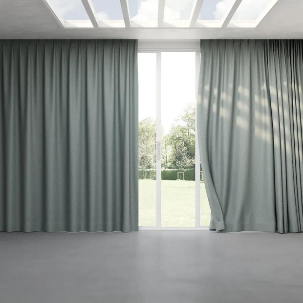 Photo of the fabric Bora Bora Atoll swatch by Mokum FibreGuard. Use for Curtains, Upholstery, Accessory. Style of Plain, Texture