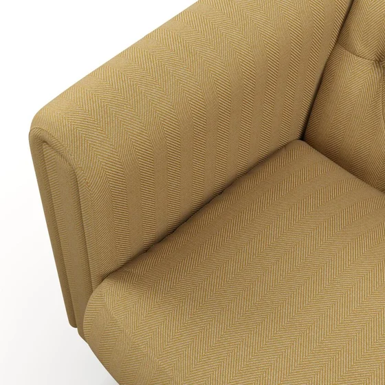 Photo of the fabric Trailblazer Sunflower swatch by James Dunlop FibreGuard. Use for Curtains, Upholstery, Accessory, Top of Bed. Style of Texture, Traditional