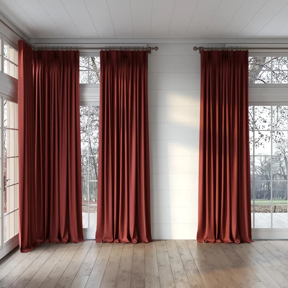 Photo of the fabric Trailblazer Cherry swatch by James Dunlop FibreGuard. Use for Curtains, Upholstery, Accessory, Top of Bed. Style of Texture, Traditional