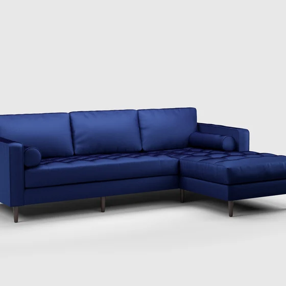 Photo of the fabric South Beach Sapphire swatch by Mokum. Use for Upholstery, Accessory. Style of Plain, Velvet