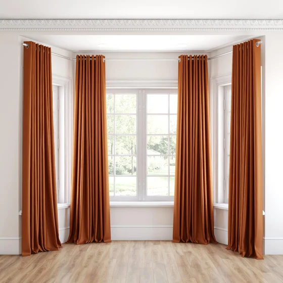 Photo of the fabric Silk Road Pumpkin swatch by James Dunlop Essentials. Use for Curtains, Accessory. Style of Plain, Texture
