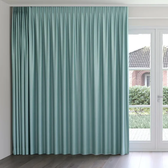 Photo of the fabric Provence Duckegg swatch by James Dunlop Essentials. Use for Curtains, Upholstery, Accessory, Top of Bed. Style of Plain, Texture