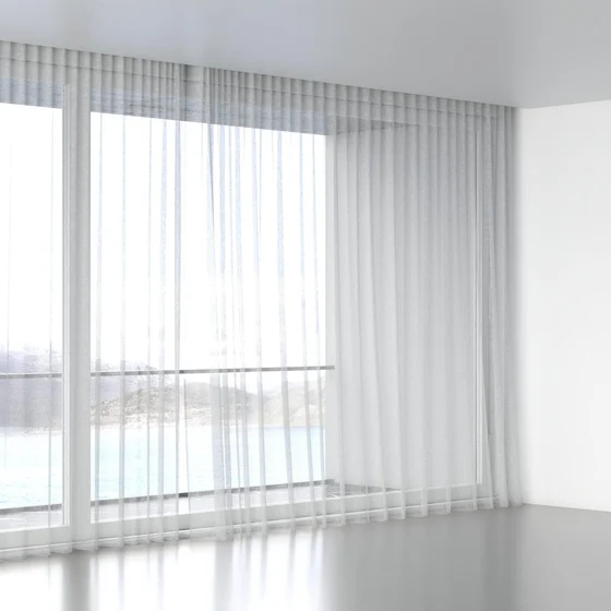 Photo of the fabric Kensho Silver swatch by Mokum. Use for Sheer Curtains. Style of Plain, Sheer
