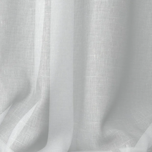 Photo of the fabric Cavalier White swatch by James Dunlop Essentials. Use for Sheer Curtains. Style of Plain, Sheer