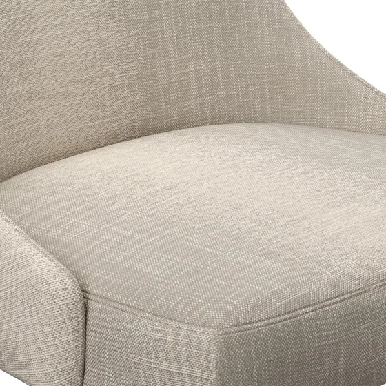 Photo of the fabric Maxime Truffle swatch by James Dunlop. Use for Upholstery, Accessory. Style of Stripe, Texture