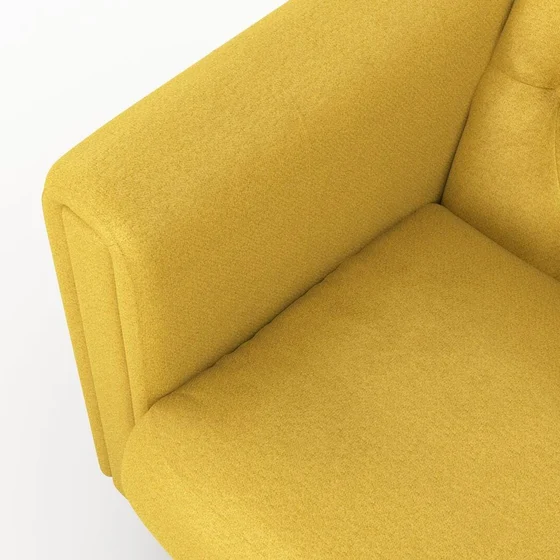 Photo of the fabric Ambiant Curry swatch by James Dunlop FibreGuard. Use for Upholstery, Accessory, Top of Bed. Style of Plain, Texture