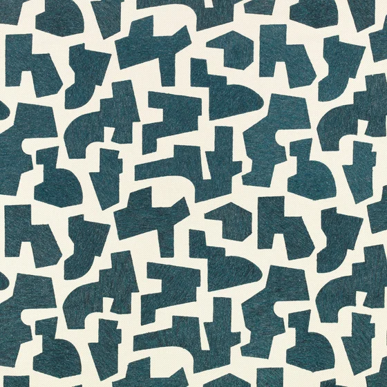 Photo of the fabric Jigsaw Z802 03 swatch by Zinc. Use for Curtains, Upholstery, Accessory. Style of Embroidery, Geometric