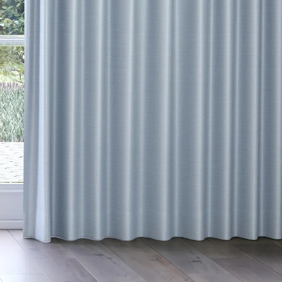 Photo of the fabric Luxe Sky swatch by James Dunlop Essentials. Use for Curtains, Accessory, Top of Bed. Style of Plain, Texture