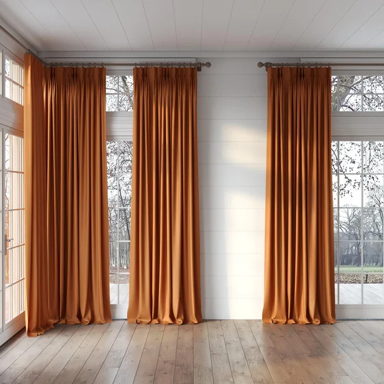 Photo of the fabric Silk Road Pumpkin swatch by James Dunlop Essentials. Use for Curtains, Accessory. Style of Plain, Texture