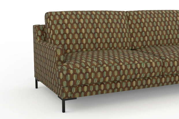 Photo of the fabric Beverly Hills Peacock swatch by Catherine Martin by Mokum. Use for Upholstery, Accessory. Style of Geometric, Velvet