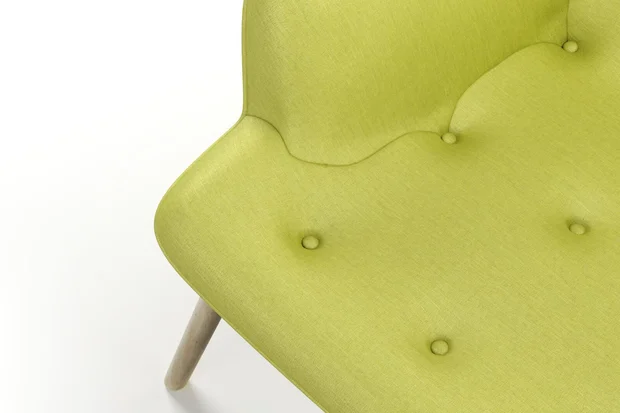 Photo of the fabric Provence Chartreuse swatch by James Dunlop Essentials. Use for Curtains, Upholstery, Accessory, Top of Bed. Style of Plain, Texture
