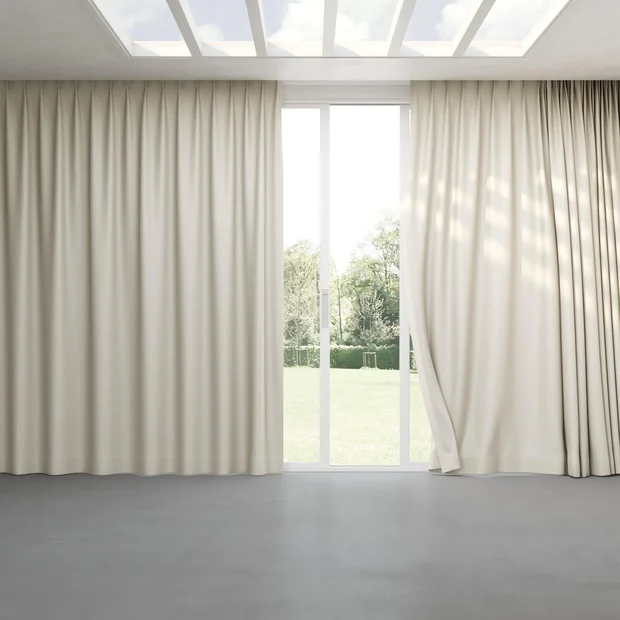 Photo of the fabric Ocean Jute swatch by Mokum. Use for Curtains. Style of Plain, Texture