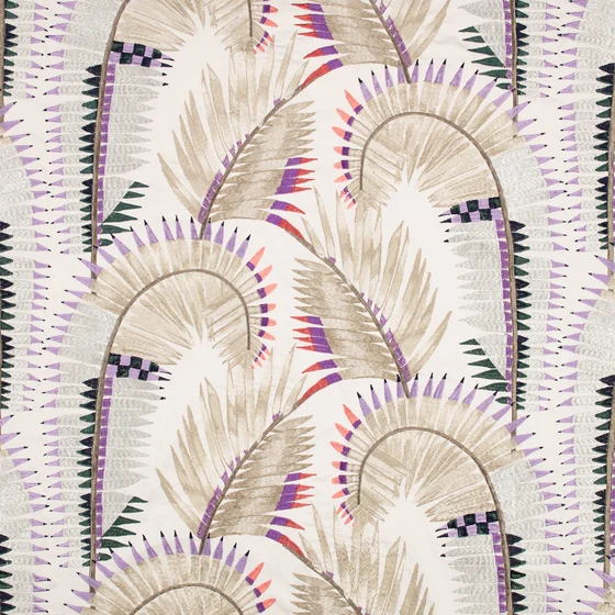 Photo of the fabric Farrah 8013 02 swatch by Romo. Use for Curtains, Upholstery, Accessory. Style of Embroidery, Floral And Botannical