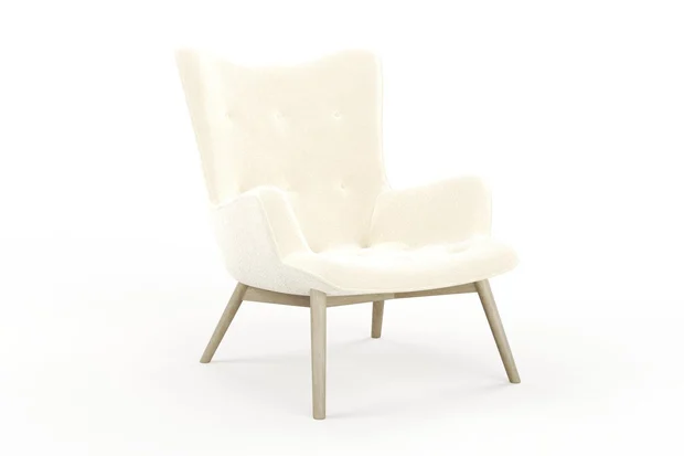 Photo of the fabric Snugly Ivory swatch by James Dunlop FibreGuard. Use for Upholstery, Accessory, Top of Bed. Style of Chenille, Plain