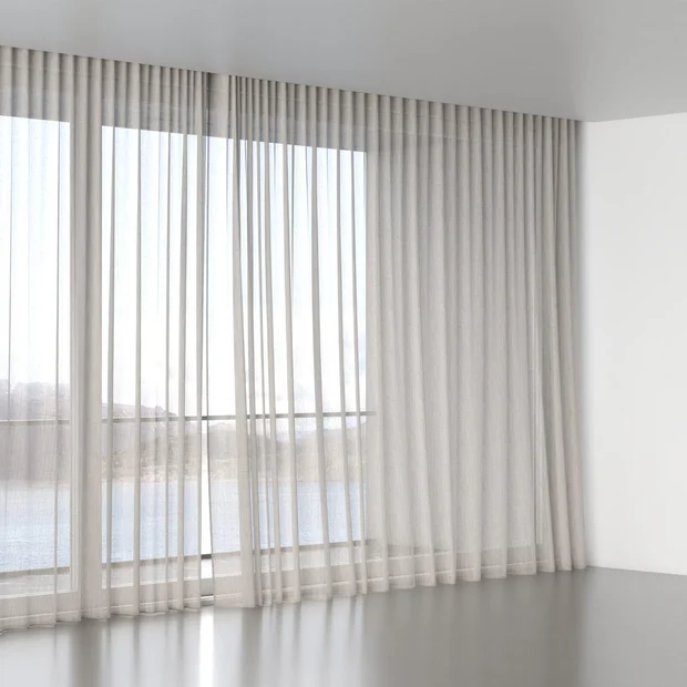 Photo of the fabric Illusion Linen swatch by James Dunlop. Use for Sheer Curtains. Style of Plain, Sheer