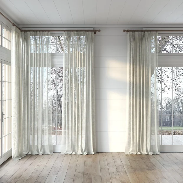 Photo of the fabric Zip Dune swatch by James Dunlop. Use for Sheer Curtains. Style of Plain, Sheer