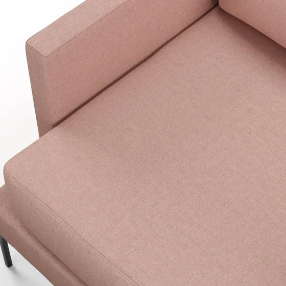Photo of the fabric Tahiti Blush swatch by Mokum FibreGuard. Use for Curtains, Upholstery, Accessory, Top of Bed. Style of Chenille, Plain
