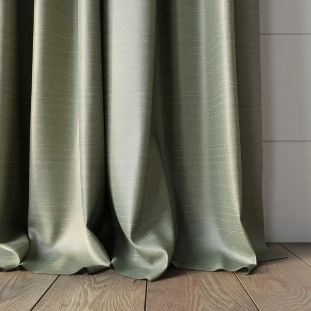 Photo of the fabric Luxe Linden swatch by James Dunlop Essentials. Use for Curtains, Accessory, Top of Bed. Style of Plain, Texture