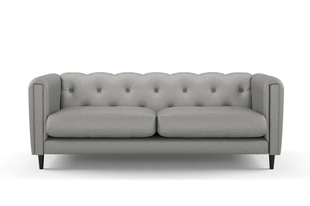 Photo of the fabric Taylor Frost Gray swatch by James Dunlop. Use for Curtains, Upholstery, Accessory. Style of Plain