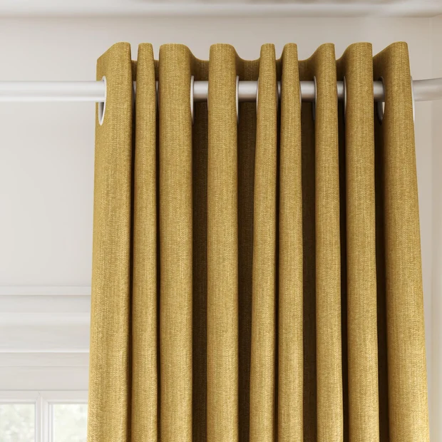 Photo of the fabric Trezor Honey swatch by James Dunlop FibreGuard. Use for Curtains, Upholstery, Accessory. Style of Chenille, Plain