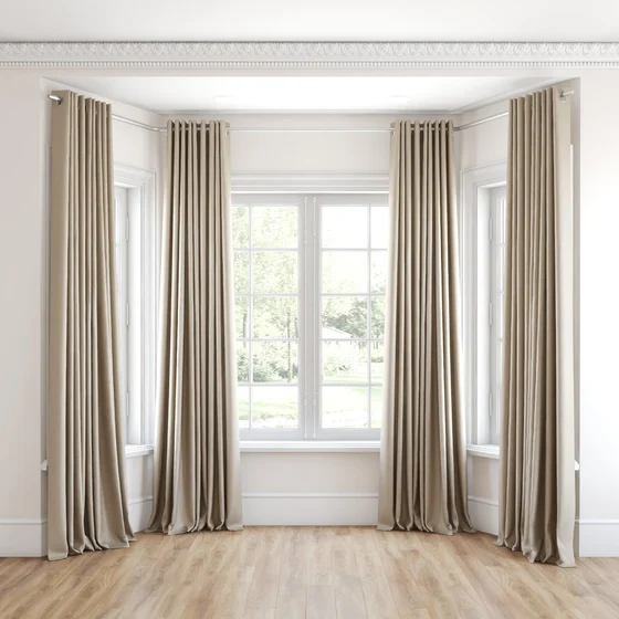 Photo of the fabric Frisco Sesame swatch by James Dunlop Essentials. Use for Curtains, Upholstery, Accessory, Top of Bed. Style of Plain, Texture