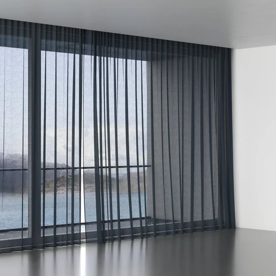 Photo of the fabric Kanji Ink swatch by James Dunlop. Use for Sheer Curtains. Style of Plain, Sheer
