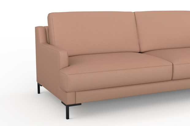Photo of the fabric Eternal Blush swatch by Mokum. Use for Curtains, Upholstery, Accessory. Style of Plain, Texture