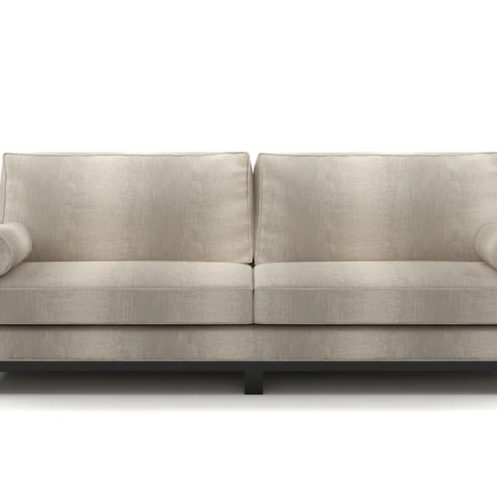 Photo of the fabric Maxime Truffle swatch by James Dunlop. Use for Upholstery, Accessory. Style of Stripe, Texture