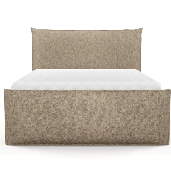Photo of the fabric Gabrielle Walnut swatch by Mokum FibreGuard. Use for Upholstery, Accessory, Top of Bed. Style of Plain, Texture